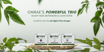 Healthy Heart, Stronger Bones, and Glow Getter—Omrae’s powerful trio curated for men who aim higher and live stronger